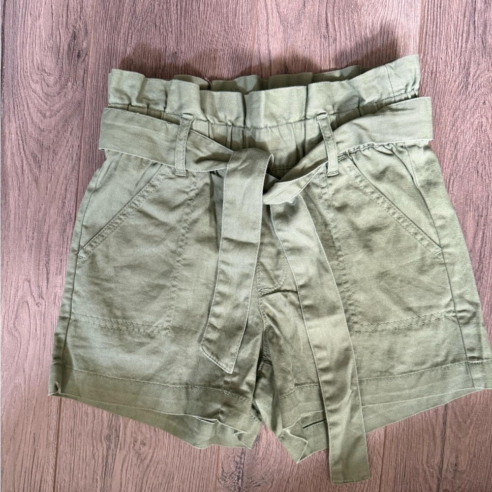Old Navy High Waist Green Paperbag Shorts